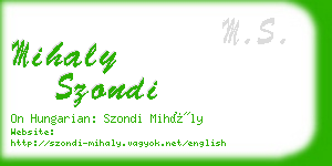 mihaly szondi business card